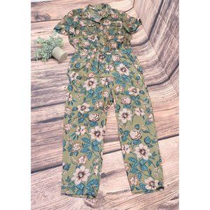 LAUREN RALPH LAUREN Women's Size 12 Floral Drawstring Waist Jumpsuit TEDO